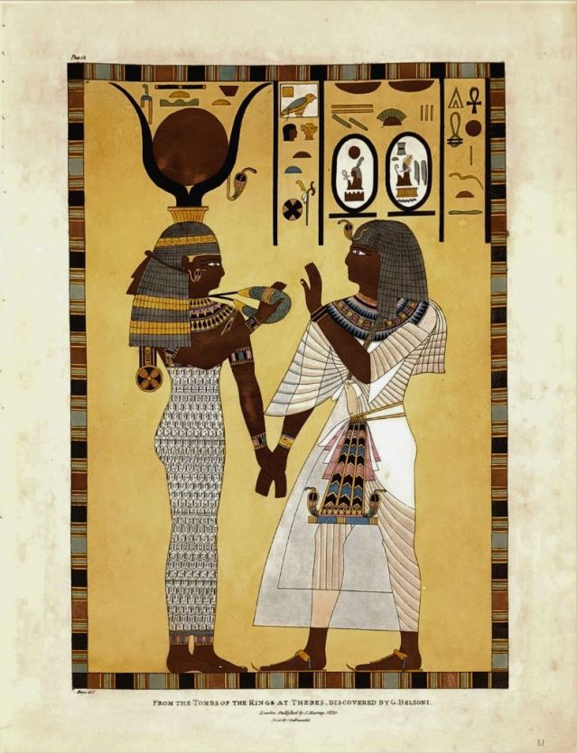 Il faraone di fronte alla dea Hathor