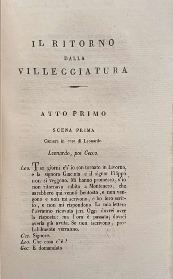 Atto primo de Il ritorno dalla villeggiatura