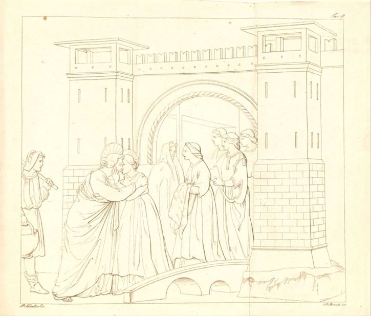 Incontro di Gioacchino e Anna alla Porta Aurea - Acquaforte