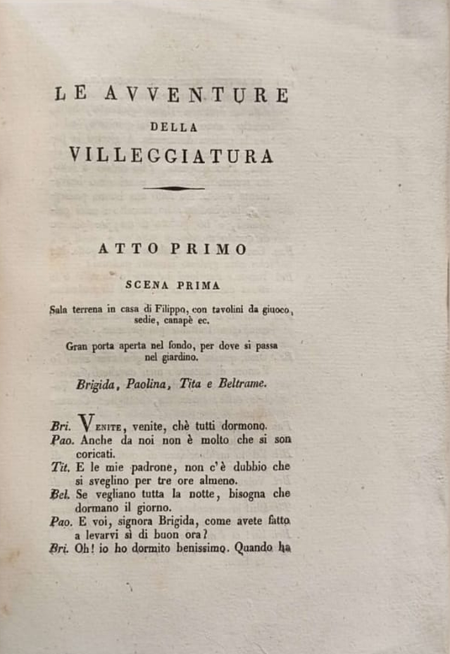 Atto primo de Le avventure della villeggiatura