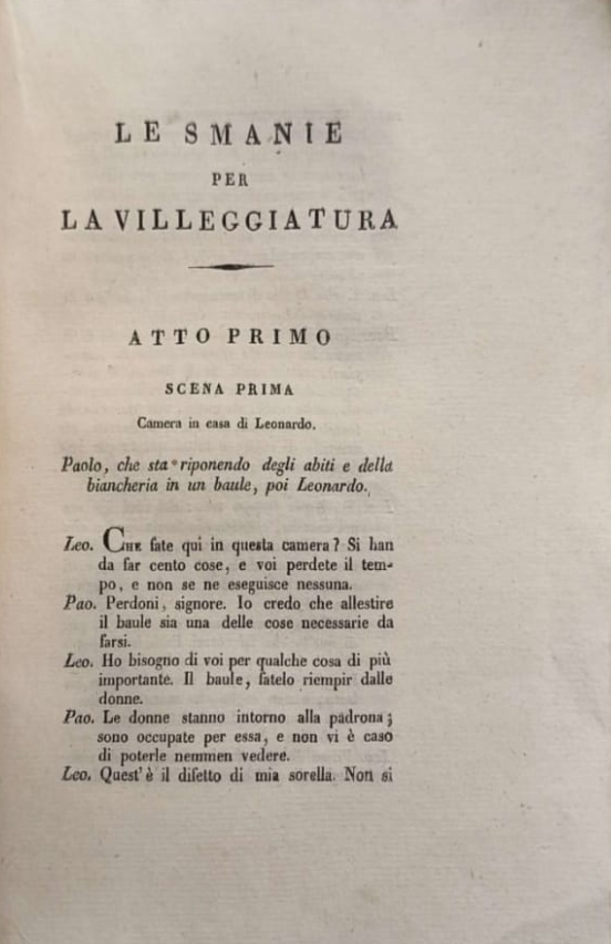 Atto primo de Le smanie per la villeggiatura