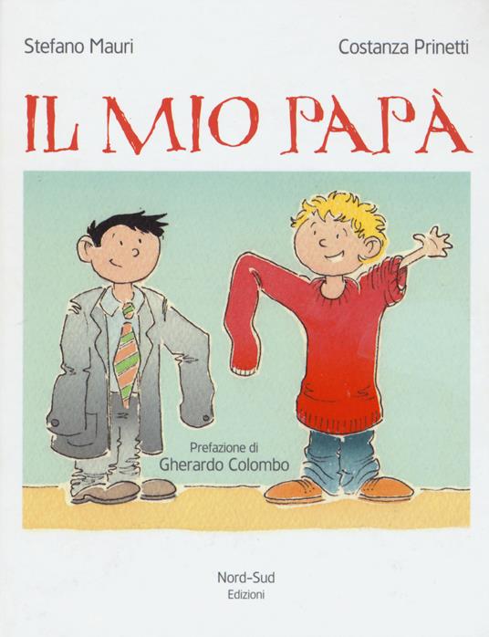 Questo delicato albo illustrato racconta la storia di due bambini, nati in famiglie di diversa estrazione sociale, che confrontano e scoprono che i loro papà sono tipi molto diversi: uno possiede una macchina (con otto portiere) guidata da un autista, l'altro va al lavoro con due autisti e un'auto con così tante portiere che non le ha mai contate (la metropolitana). Uno ha enormi responsabilità e deve prendere importanti decisioni, l'altro ha nelle mani la vita di centinaia di persone ogni giorno (è infermiere). Uno possiede un giardino grande come un campo da calcio, l'altro frequenta il parco cittadino con lunghi viali e il laghetto con i cigni. Dall'accostamento delle due vite diverse emerge però una verità comune: l'amicizia e il rispetto sono le cose più preziose! mio_papa_cop.jpg