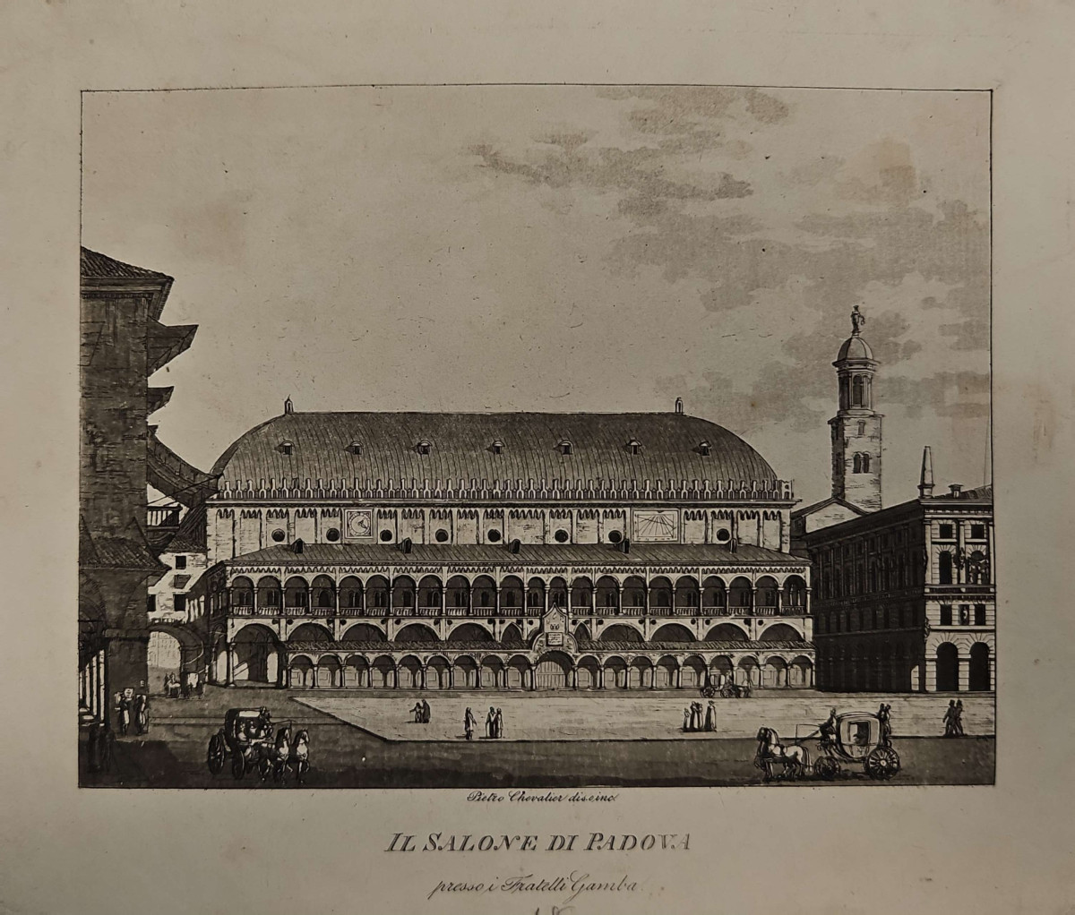 Piazza delle Erbe. Mercato, litografia a colori