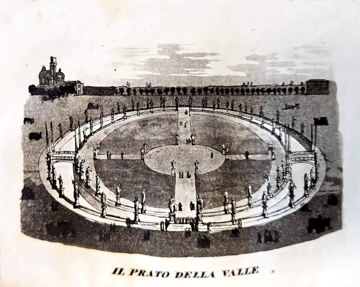 Prato della Valle, incisione da Pietro Chevalier