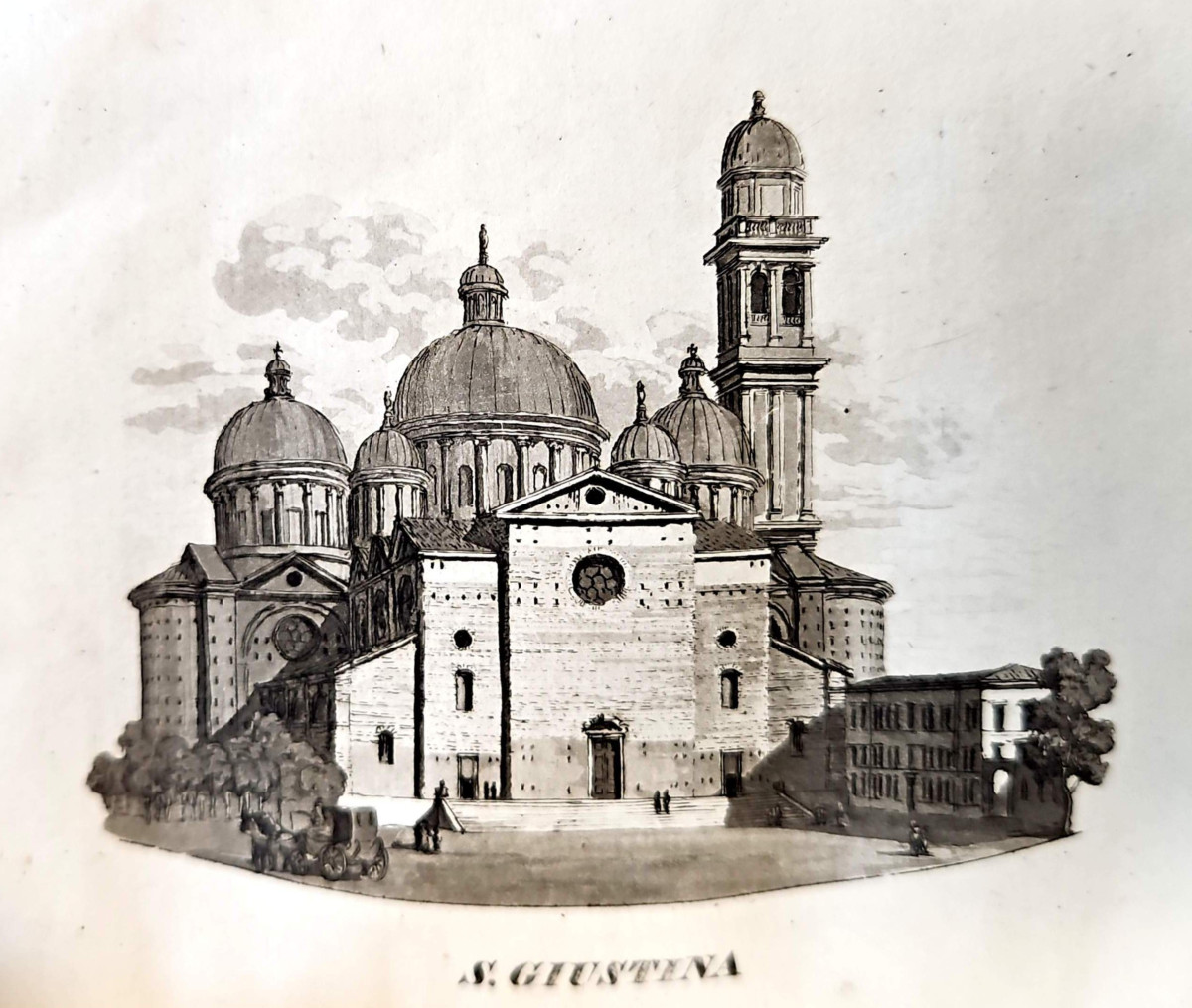 Basilica di Santa Giustina, incisione da Pietro Chevalier
