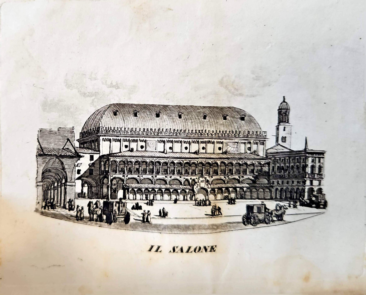 Palazzo della Ragione detto Il Salone, incisione da Pietro Chevalier